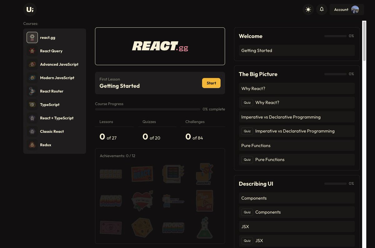Replacing Netlix with react.gg after being blown away by their production quality by @uidotdev 🍿