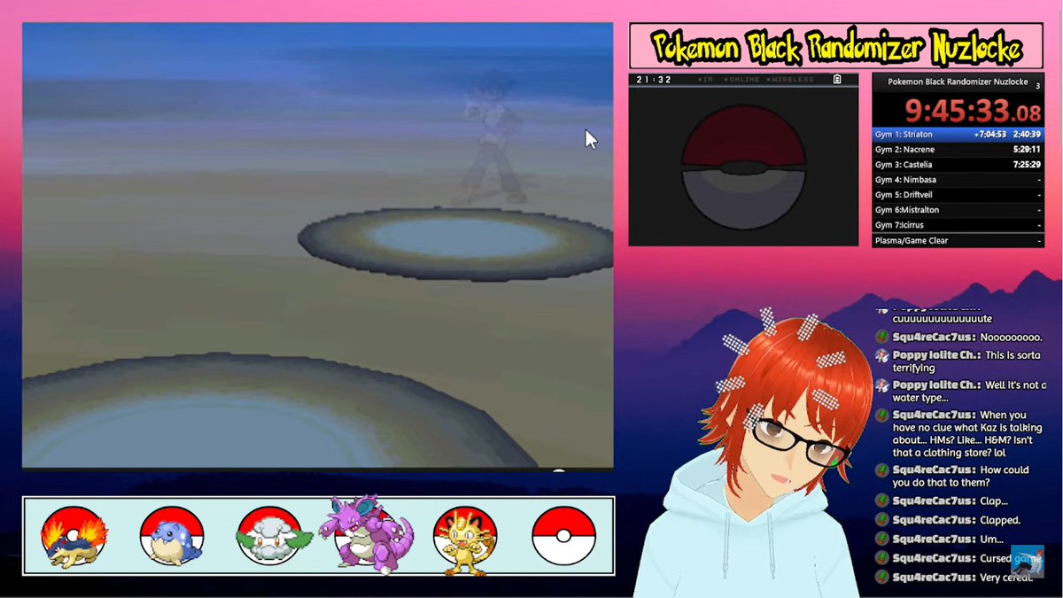 KazCassidyVT's tweet image. welp. pokemon black crashed in the middle of my #nuzlocke stream. lost two core members of the team and five encounters. didn't save once and will need to either try and recreate all the encounters/faints/fights or call a mulligan. not having a good one. 

#livestreamfail #pain