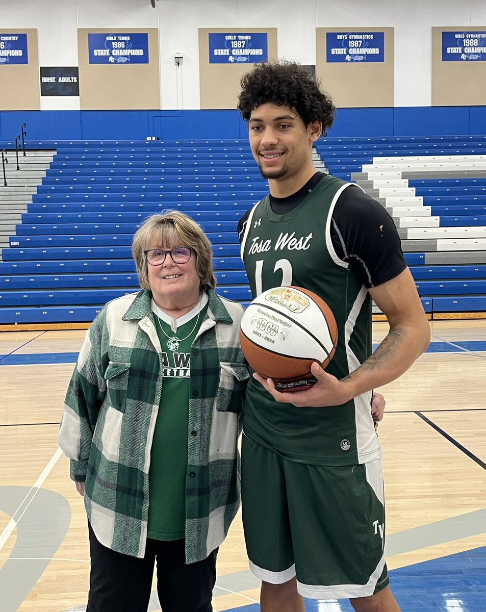 Congratulations to junior Kai Rogers on scoring 1,000 points during your Wauwatosa West High School varsity boys basketball career! @kairogers_12 tied a career-high scoring 33 points tonight for the Trojans and was presented with a commemorative 1,000th point game ball. #wisbb