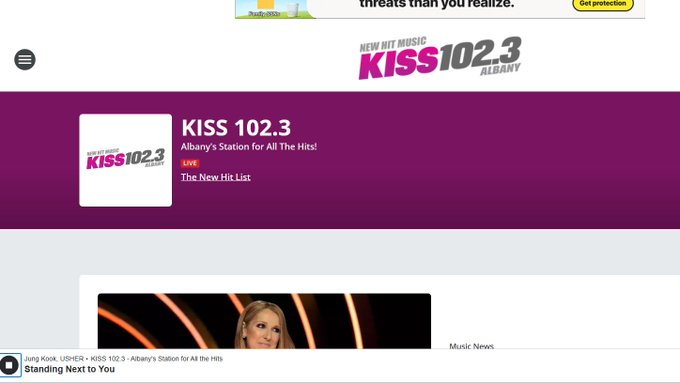 JKRadioUpdateUS's tweet photo. Thank you @angelinaonair for playing #StandingNextToYou by #Jungkook ft @Usher across all your @iHeartRadio stations for @NewHitList ! Plus @Wild949 !
#HitNation
#Power
@KISS1023ALBANY
@KISSRochester
@kiss951
@Y100MIAMI
@HITS961 https://t.co/RHnH560VJp
