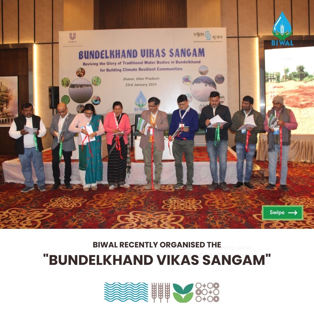 srijanofficial's tweet photo. We are happy to share that Bundelkhand Initiatives for Water, Agriculture and Livelihoods (BIWAL) organised the "Bundelkhand Vikas Sangam" workshop in Jhansi for cross learning and discussion on various topics such as tank rejuvenation, regenerative agriculture, https://t.co/MuZ8SWx5Ky