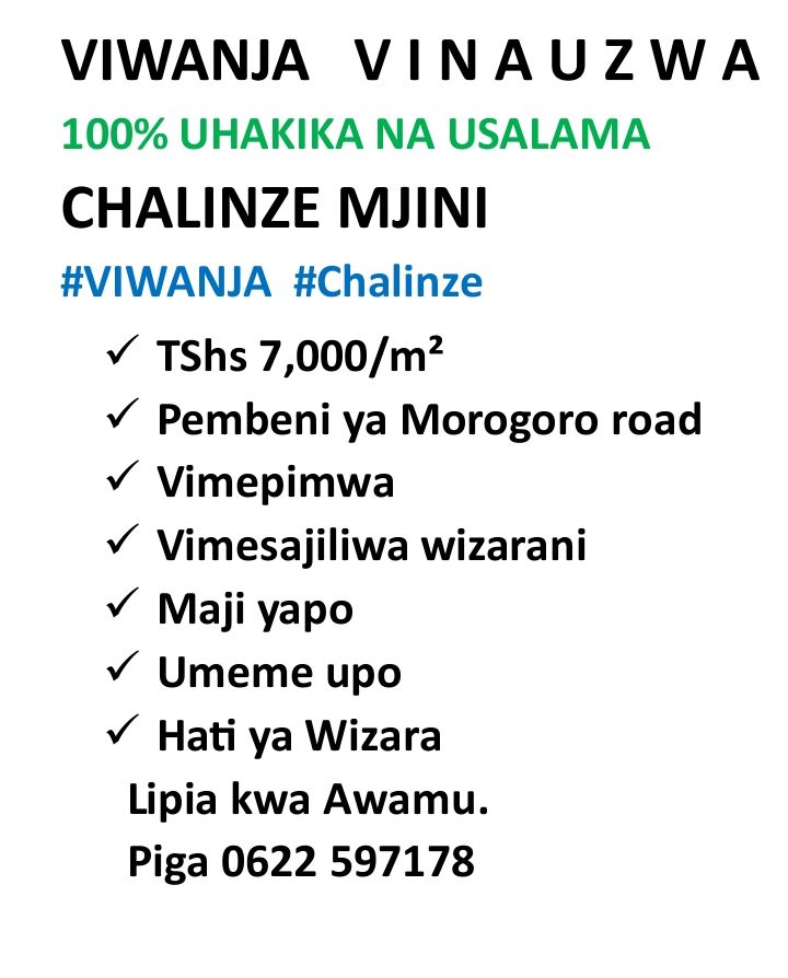 Kilenga's tweet photo. #viwanja #chalinze #roadlife 
0622597178
#viwanjadar 
Wakati wa mvua ndo wakati sahihi wa kununua kiwanja!! https://t.co/H9PlsveP80