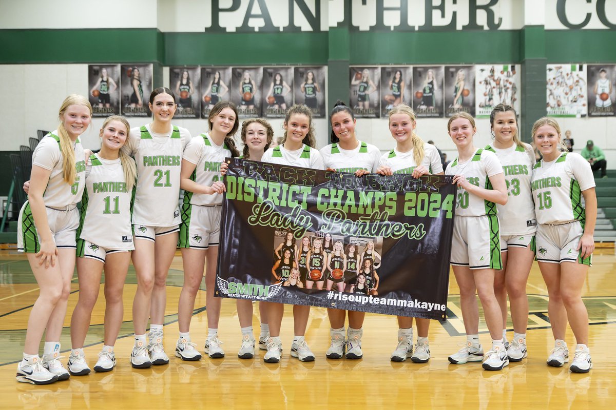 LONESTARJAVA's tweet image. @WCMSports Paradise Lady Panthers win their 2nd District Championship in as many years defeating Valley View 61-14. Three seniors played their last minutes on home court, Delaney Brajnik, Brooklyn Force, and Morgan Mitschke. Marybeth Cook is the team manager; also a senior.