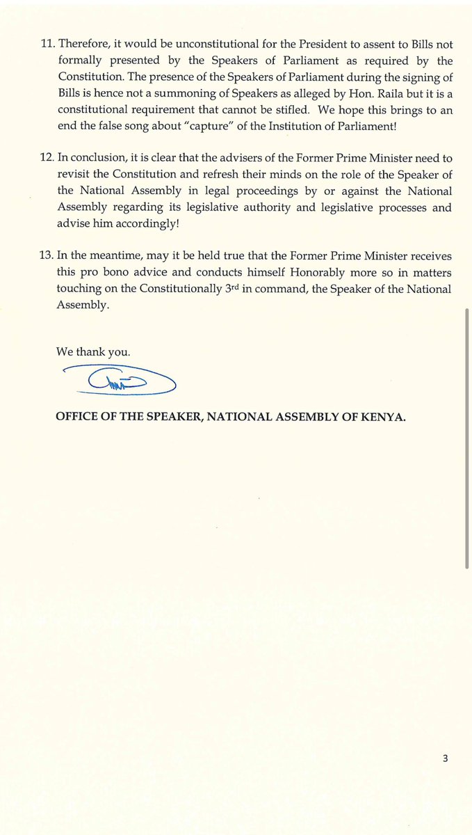 The Office of the Speaker of the National Assembly @HonWetangula, has issued a strong warning to opposition leader @RailaOdinga for misinforming the public about the constitutional role of the Speaker of the National Assembly. #ShameOnFarahMaalim Pauline Mulamwah Ruto