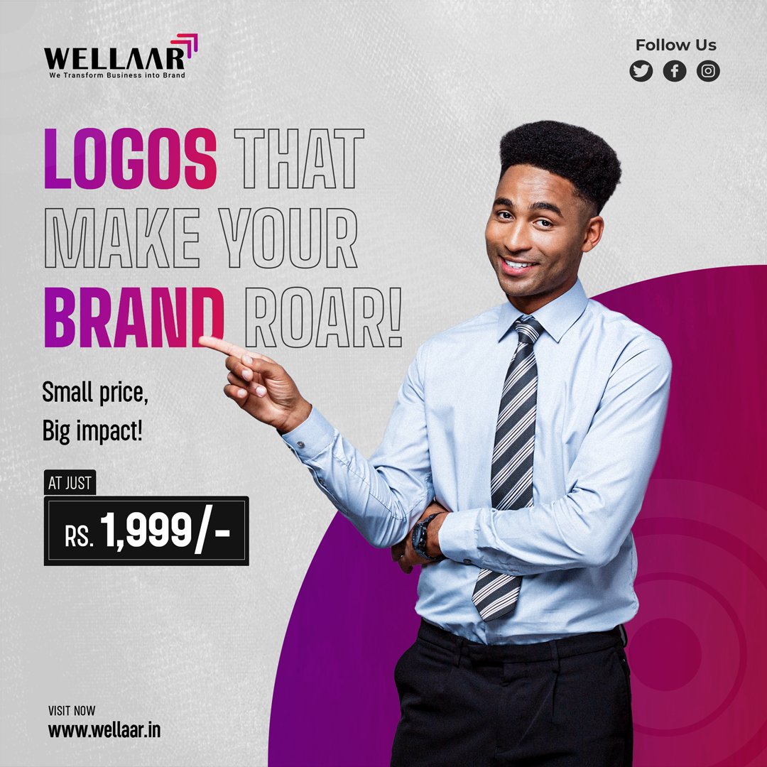 Raise the presence of your brand with Wellaar! Get attention with stunning logos at an unbeatable price of ₹1,999/-. 

Explore our services today by visiting our website, wellaar.in.

#affordablebranding #logodesign #logo #graphicdesign #branding #design