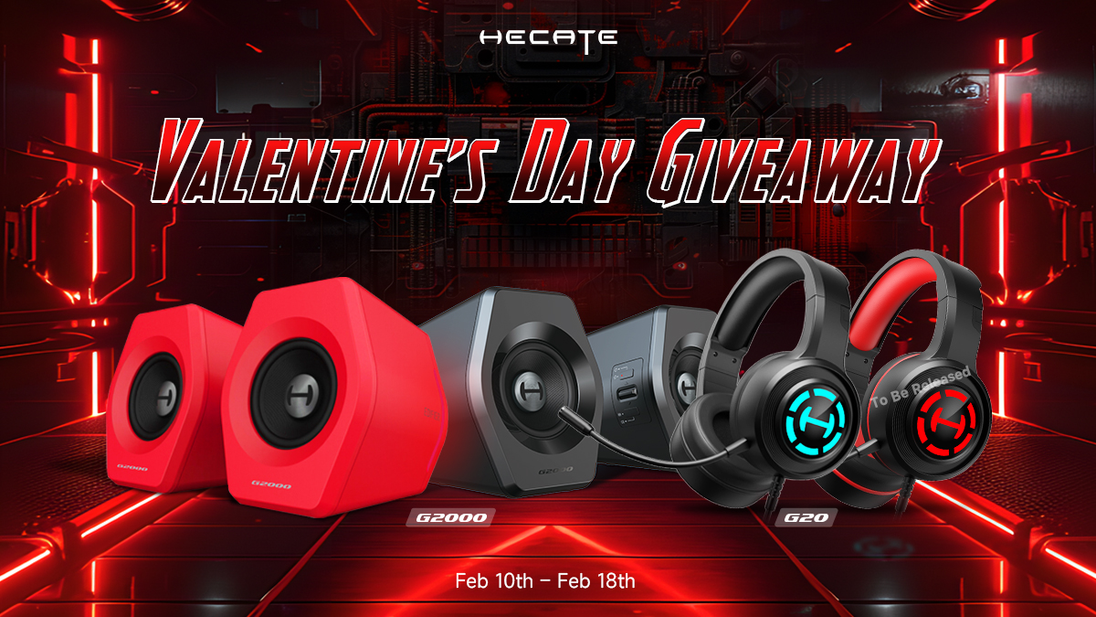 Valentine's Day Giveaway 🎁2 winners will a set of G2000 Speakers+ G20 Headphones in red/black! 🏆How to Enter: 1. Follow @Edifier_Global @hecate_global 2. Tag your love 3. ❤& RT Ends on Feb 19! #ValentinesDay #Giveaway #SpreadLove #valentinesdaygift