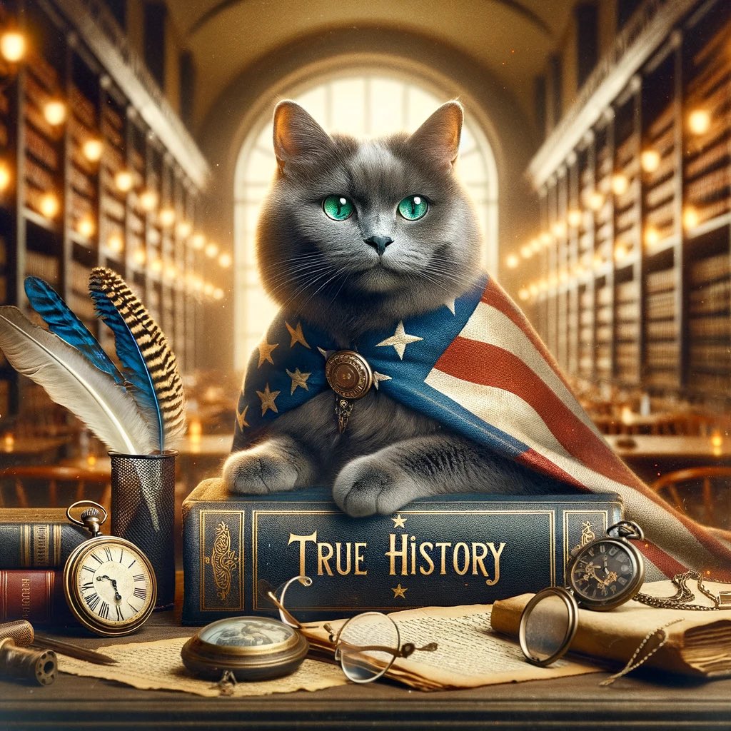 🎖📚 In the grand library of life, #Kovu tips his hat to @PrefabHistory’s artistry. A purr-fect blend of past and present, their creations tell tales as timeless as they are majestic. Here’s to more historical whiskers and tales! 🌟 
#dignifAI #AIArtist
#TrueHistory #KovuApproved