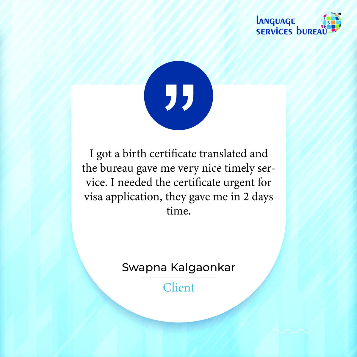 language_bureau's tweet image. Thank you to our clients for making every day a rewarding experience. Your satisfaction is our greatest achievement, and we&apos;re dedicated to delivering excellence.

#ClientDedication #ExcellenceDelivered #happycustomers #customersatisfaction #positivefeedback