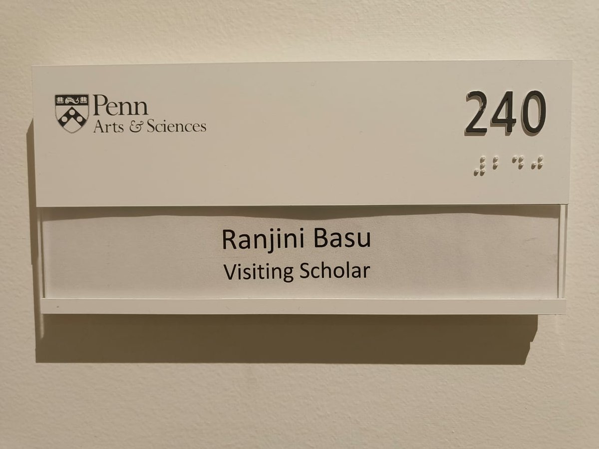 A proud moment as @ranjini_basu, UPIASI Garware Post-Doctoral Fellow joins @CASIPenn as their Spring 2024 Visiting Scholar earlier this month.
 Stay tuned for more on Ranjini's upcoming talk at @Penn!