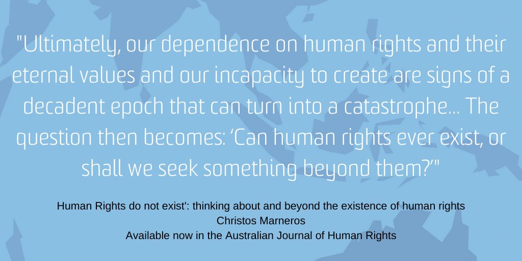 .@cmarneros reflects on the problematisation of the (non)existence of human rights, and considers how such an approach could pave the way for further discussions regarding the (non)place of human rights in our contemporary and future state of affairs. #HumanRights #Legaltheory