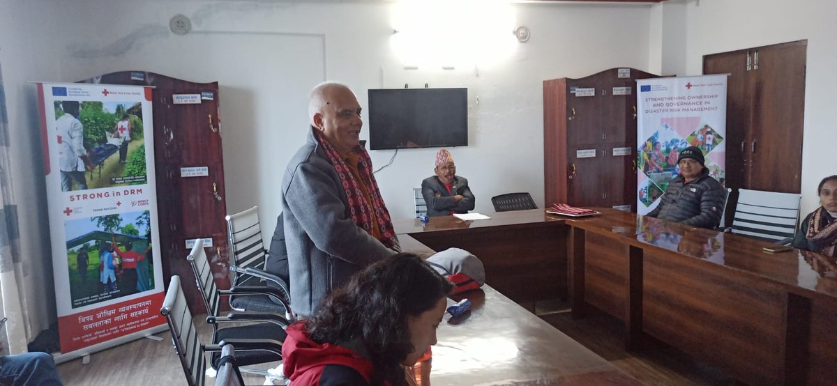NepalRedCross's tweet photo. We had the pleasure of hosting Christine Lamarque and the EU delegation from @eu_echo in #Nepal. She joined us to explore the innovative #AnticipatoryAction initiatives we've been driving aiming to safeguard communities vulnerable to #flood risks. #STRONGinDRM #EuAid https://t.co/V7UmW8tlem
