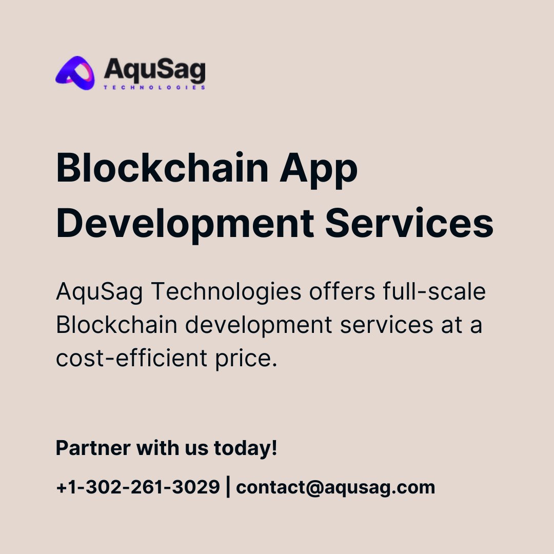 aqusag's tweet image. Blockchain App Development Services

Being a leading blockchain app development company, we deliver world-class solutions around the world.

🔗 aqusag.com/blockchain-app…

#blockchaindevelopment #TechExpertise #PythonDevelopment