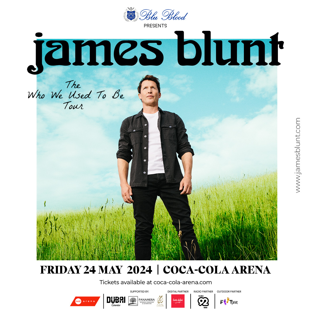 Internationally-acclaimed singer-songwriter, James Blunt, makes a most welcome return to Dubai on Friday, 24th May 2024 at Coca-Cola Arena. Tickets available at coca-cola-arena.com/music/396/jame… #TheBluBloodWay #JamesBlunt #Dubai @JamesBlunt