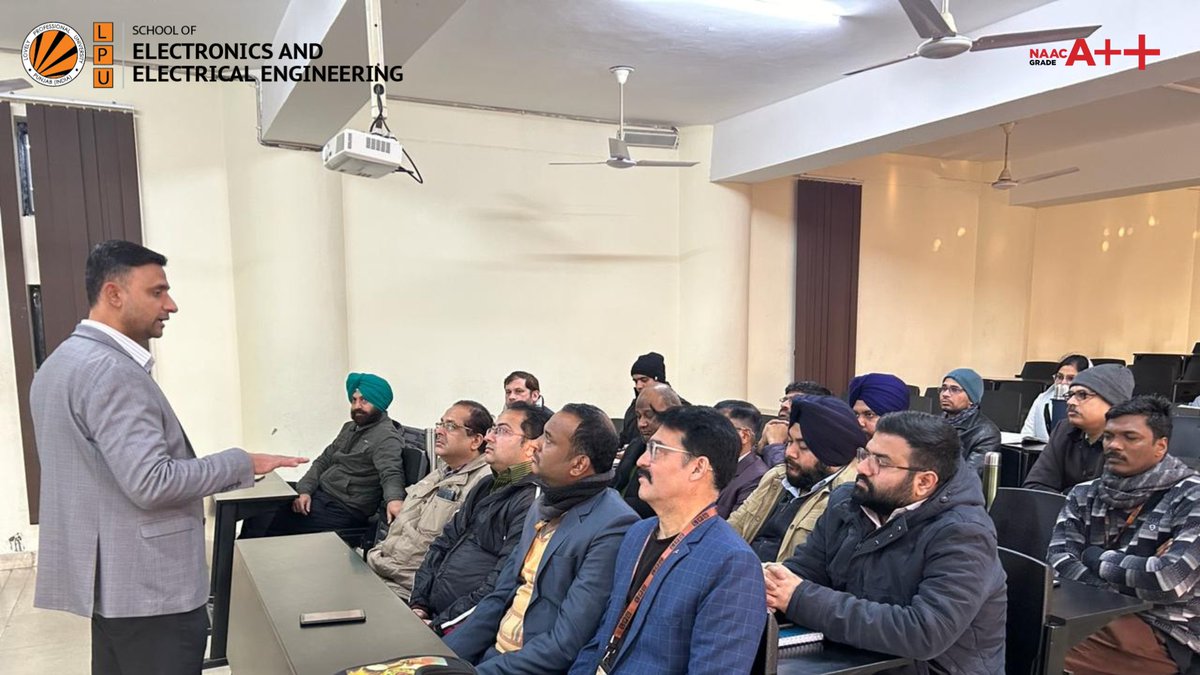 LPU_EEE's tweet photo. Glimpses of the session in which Dr. Gaurav Sethi, HoS(SEEE), interacted with the faculty members of the school to discuss the research and academic activities for outcome based education.

#LPU #SEEE #BTechECE #BTechEE #BTechEEE
#BTechRobotocsandAutomation #ThinkBIG https://t.co/B6FJKMDQY8
