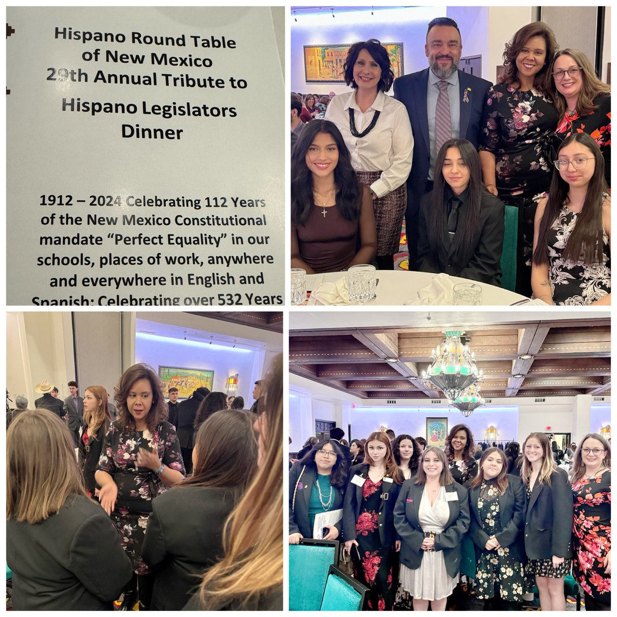 Had such a great time hearing from #ENLACENM students at the Hispano Round Table of New Mexico 29th Annual Tribute to Hispano Legislators Dinner. So amazing to hear our students talking about their experience in being exposed to #leadership opportunities and developing #Advocacy