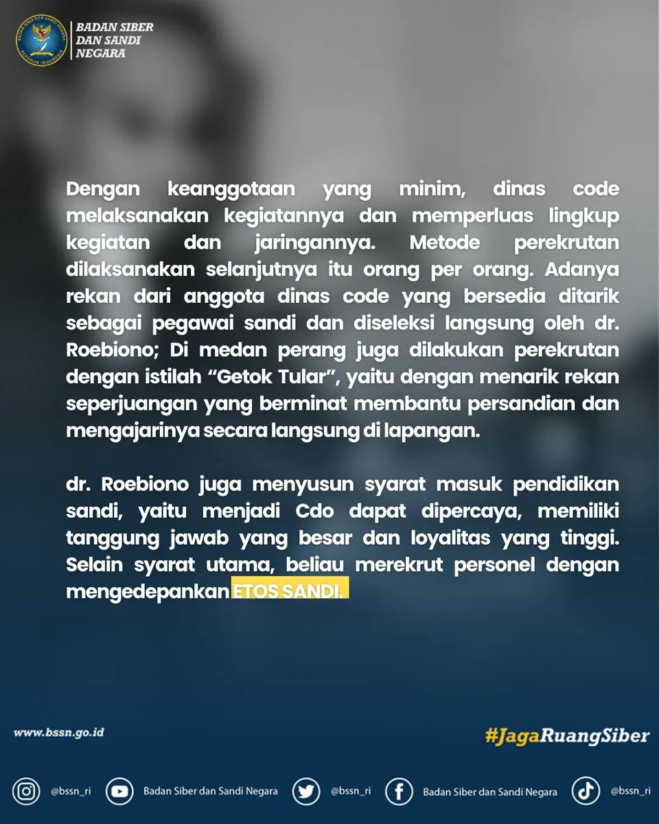 BSSN_RI's tweet photo. Roebiono Kertopati turut berjasa dalam memajukan pendidikan sandi. Kelak pendidikan sandi terus berkembang hingga saat ini menjadi Politeknik Siber dan Sandi Negara.
#TGPN
#AkademiSandiNegara
#SekolahTinggiSandiNegara
#PoltekSSN
#RoebionoKertopati
#BSSN
#JagaRuangSiber https://t.co/4tXEh22SYV