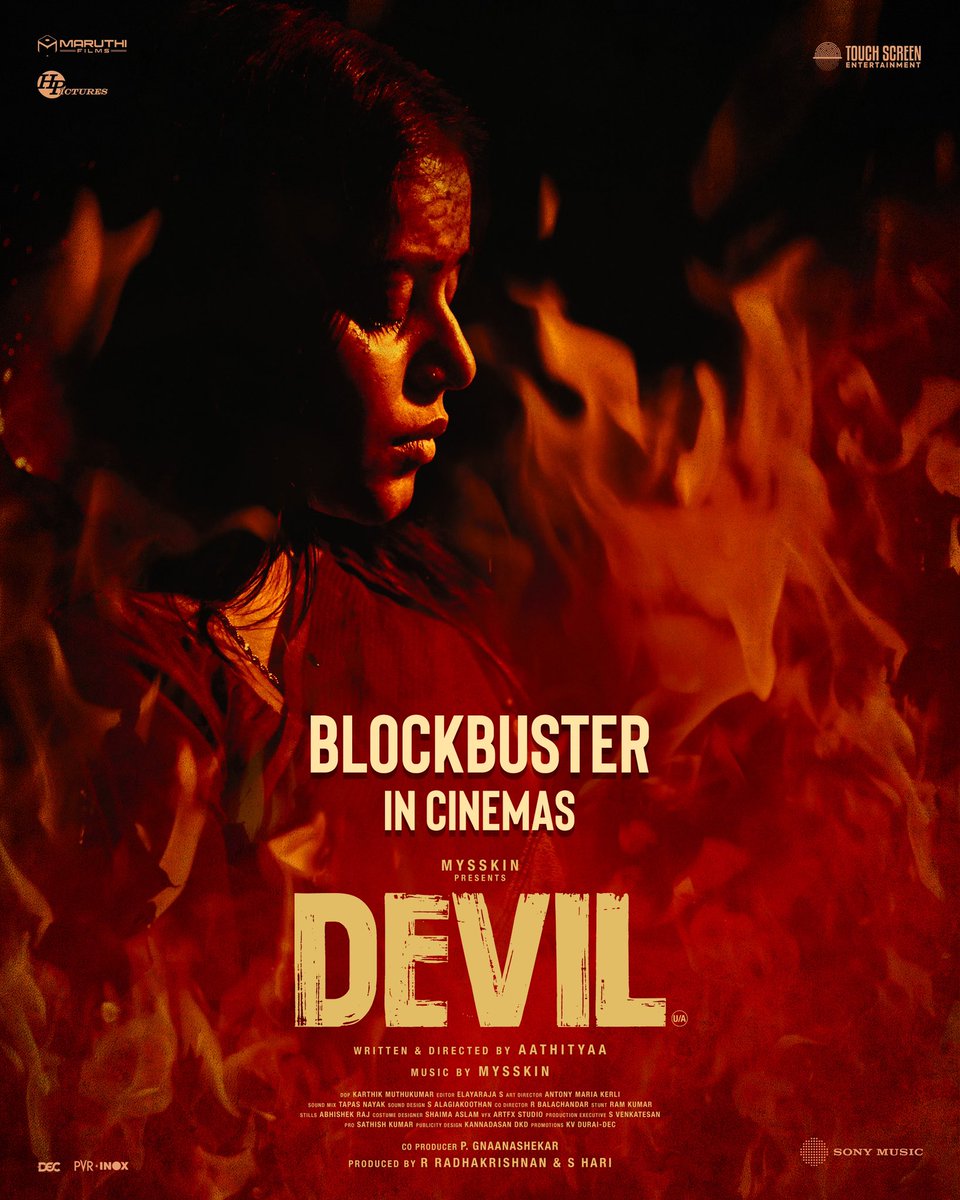 #Devil_Tamil Running Successfully 💥 Step into the mesmerizing world of human darkness and time's unraveling dance 🔥Grab your tickets now 💫 BMS- bit.ly/4biv4DR TicketNew- bitly.ws/3bkps A @DirectorMysskin Musical 🎶 @MaruthiLtd @gnanase9137312 @Aathityaa3…