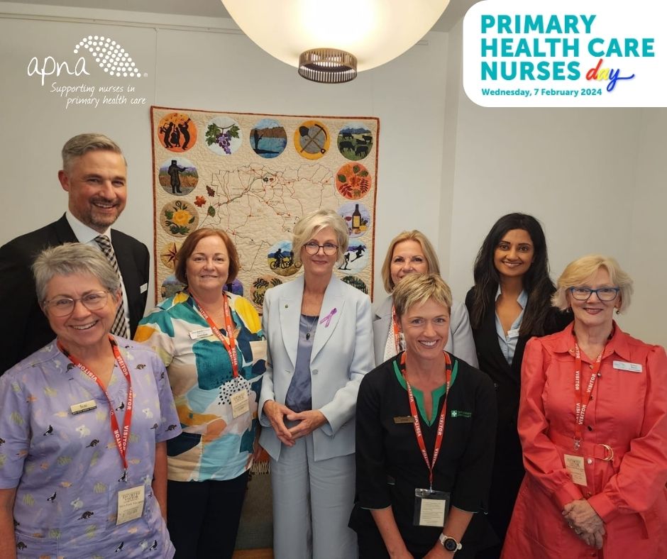 APNA CEO <a href="/griffinscircus/">Ken Griffin</a>, Pres @karenbooth43 and APNA members met the Hon. <a href="/helenhainesindi/">Helen Haines MP</a> MP at Parliament House in Canberra today to acknowledge #PrimaryHealthCare #Nurses Day and discuss supporting rural #nurses and rural #nursing students

#PHCNday #timetobebold #nomoresilos