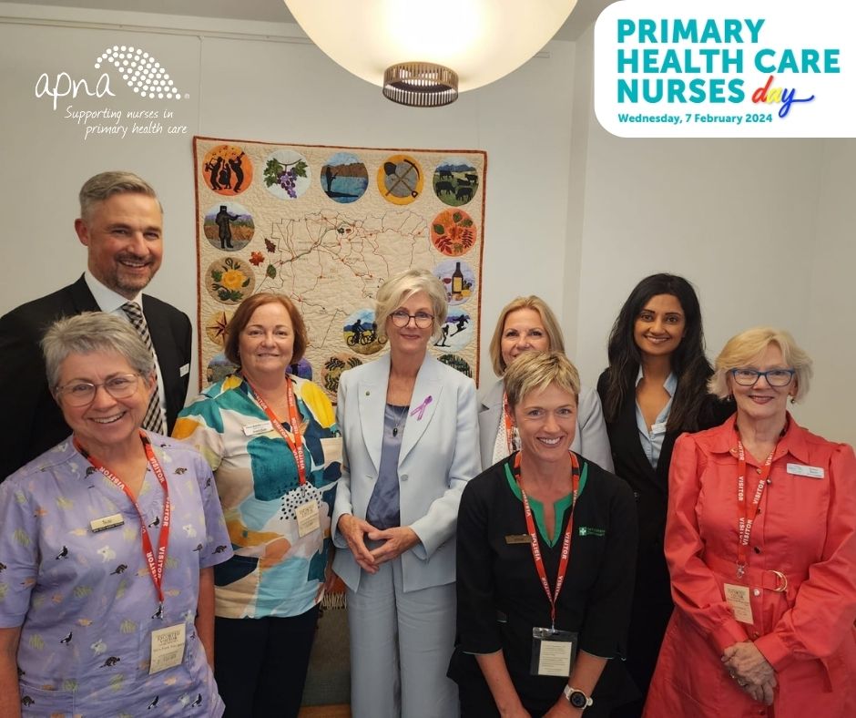 APNA CEO @griffinscircus, Pres @karenbooth43 and APNA members met the Hon. @helenhainesindi MP at Parliament House in Canberra today to acknowledge #PrimaryHealthCare #Nurses Day and discuss supporting rural #nurses and rural #nursing students #PHCNday #timetobebold #nomoresilos