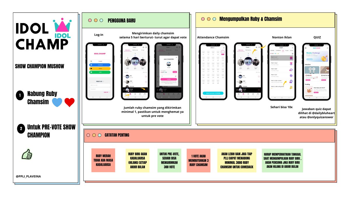 Panduan app IDOL CHAMP 
👇👇

Jangan ragu untuk tanya jika masih ada yg bingung ya 😊
