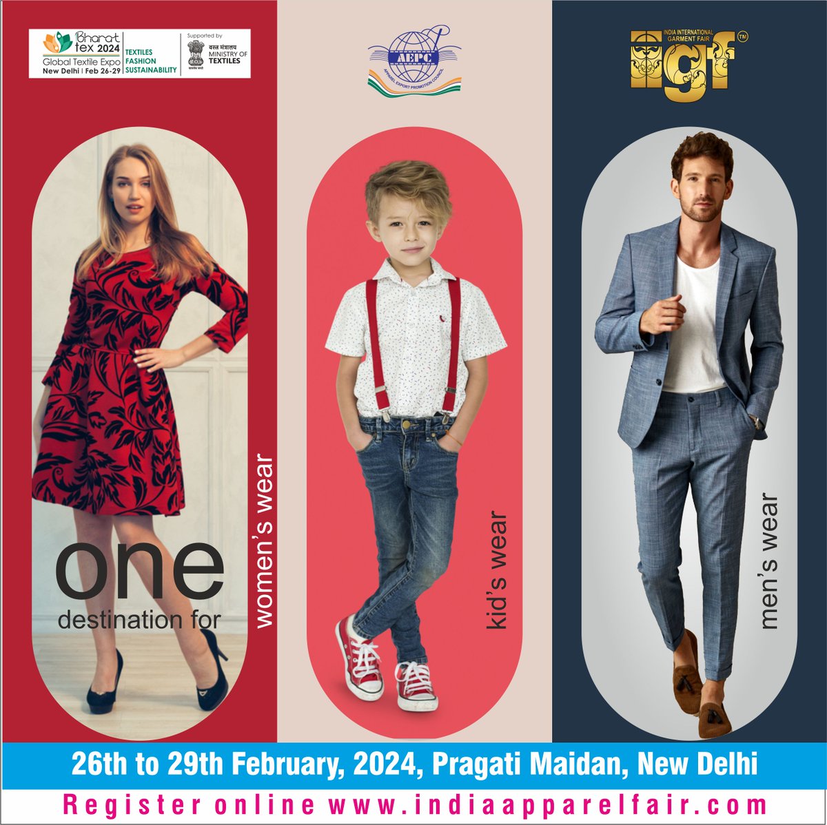 Join us at the Indian International Garment Festival, the ultimate fashion extravaganza you don't want to miss! 🌟 🗓️ Save the Date: 26-27-28-29 February 2024 📍 Venue: Pragati Maidan, New Delhi India.