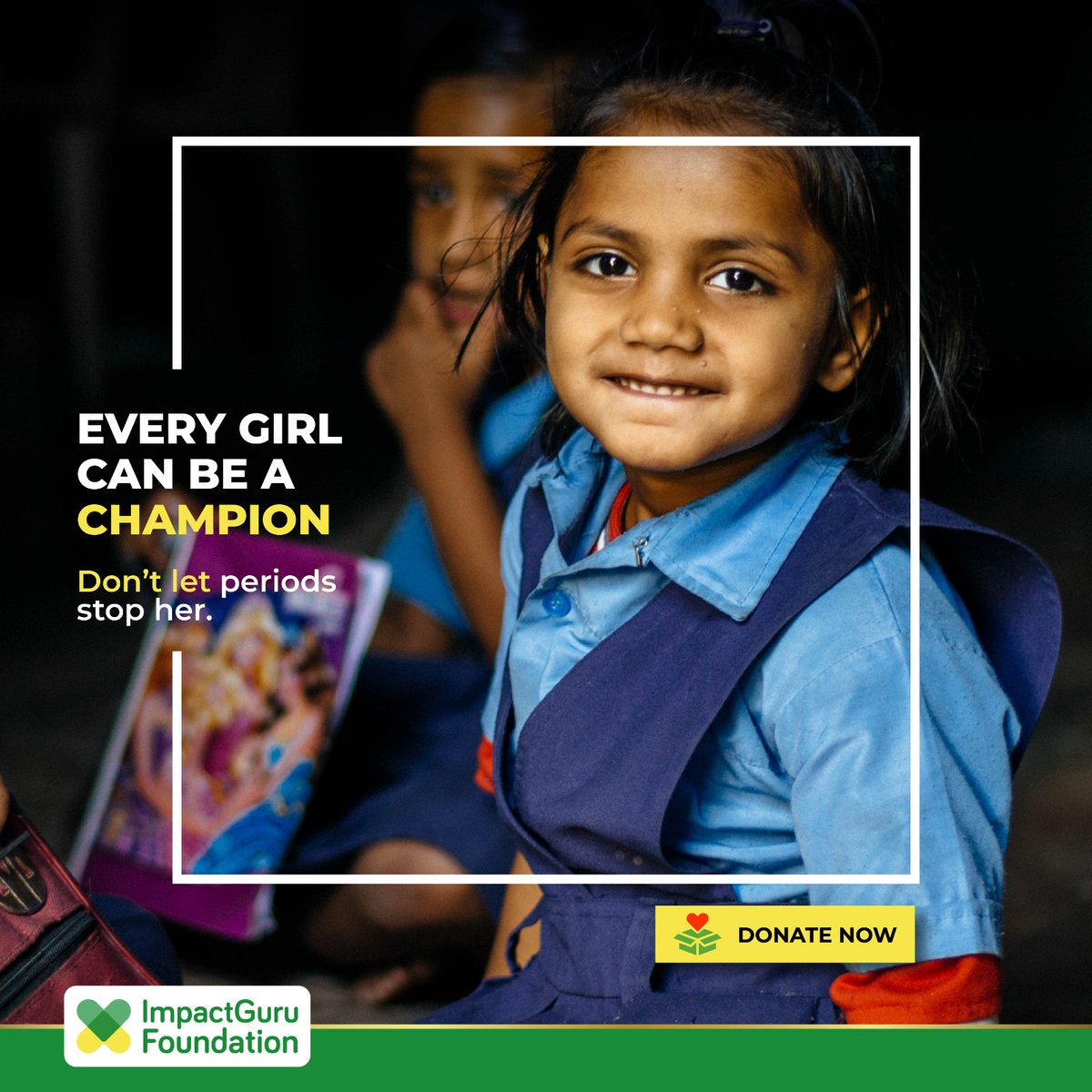This National Girls and Women in Sports day, let’s help our champs fight period poverty by empowering them with Menstrual Hygiene Kits. You can do your bit by donating: impactgurufoundation.org/menstrual-hygi…

#ImpactGuruFoundation #PeriodPoverty #EmpowerHer #HealthyBharatHappyBharat