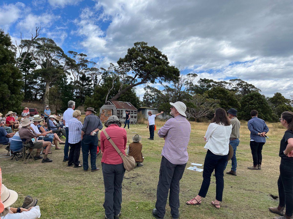 Tas_Land's tweet photo. Thank you to our neighbours down on the #TasmanPeninsula for joining us for a cuppa, biccy and yarn on our #SlopingMain Reserve. With the support of Tasman Peninsula locals, in 2022 TLC was able to protect almost 19,000 hectares of vital Tas habitat. https://t.co/nuLH9EX3V7