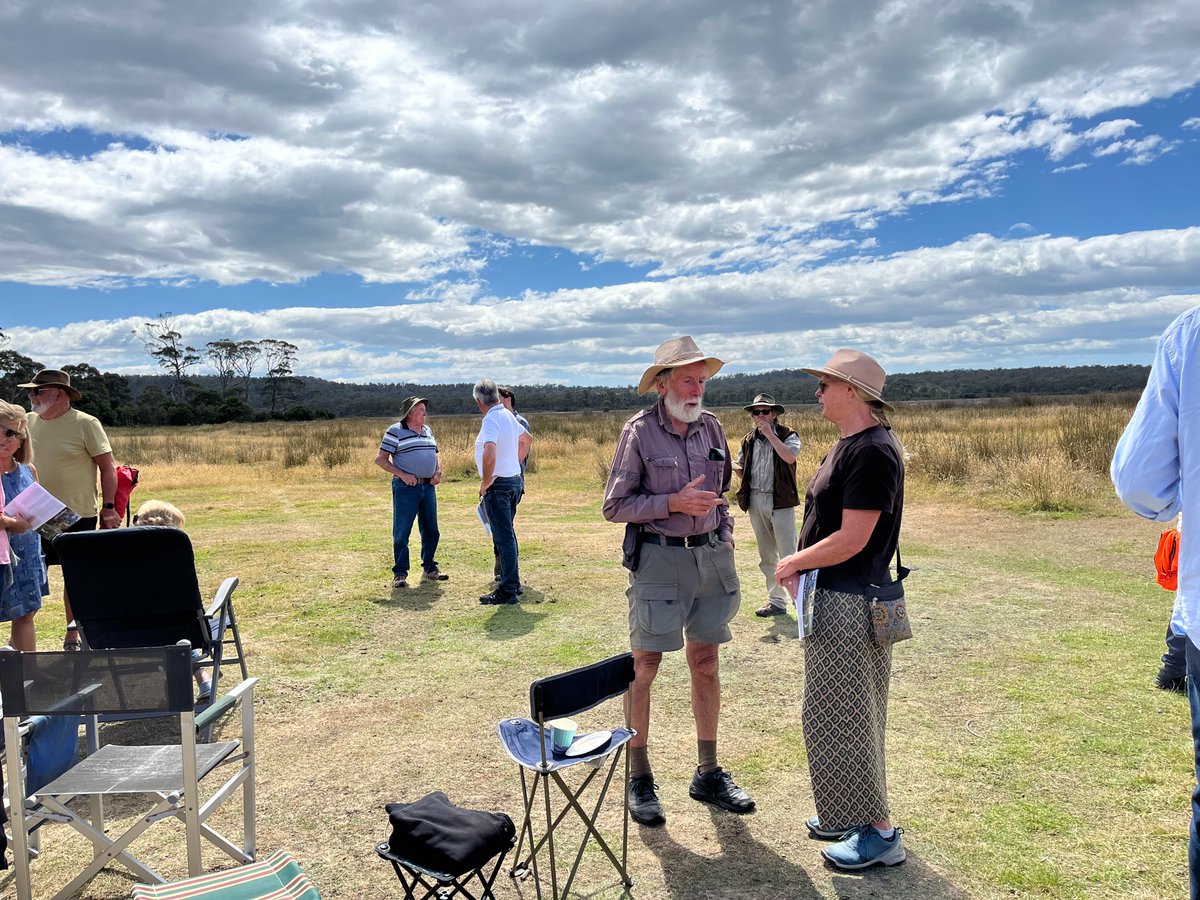 Tas_Land's tweet photo. Thank you to our neighbours down on the #TasmanPeninsula for joining us for a cuppa, biccy and yarn on our #SlopingMain Reserve. With the support of Tasman Peninsula locals, in 2022 TLC was able to protect almost 19,000 hectares of vital Tas habitat. https://t.co/nuLH9EX3V7