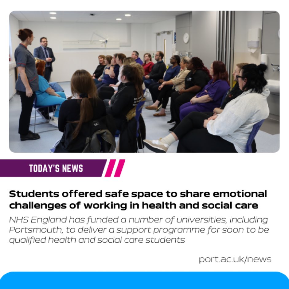 Really looking forward to our next Schwartz Round today on the theme of New Beginnings. Really inspiring storytellers sharing their real life experiences with health and care students at the University  of Portsmouth #schwartz #pointofcare #universityportsmouth