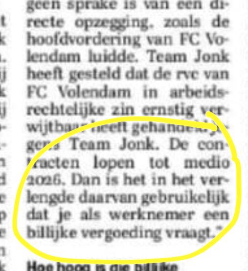 Helaas weer arbitragezaak vanavond. Discussie of opstap-brief opzegging is of niet. TeamJonk gaat er in ieder geval vanuit dat je bij opstappen nog een vergoeding krijgt! (Uit Telegraaf, uiteraard)