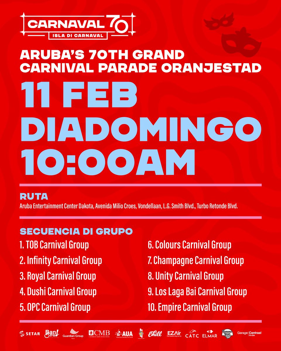 smacaruba's tweet photo. Paradanan pendiente pa Aruba su Carnaval 70 yega na su fin 🥹 #SMAC #Carnaval70 #IslaDiCarnaval #Aruba https://t.co/kEqhJ5D7JX