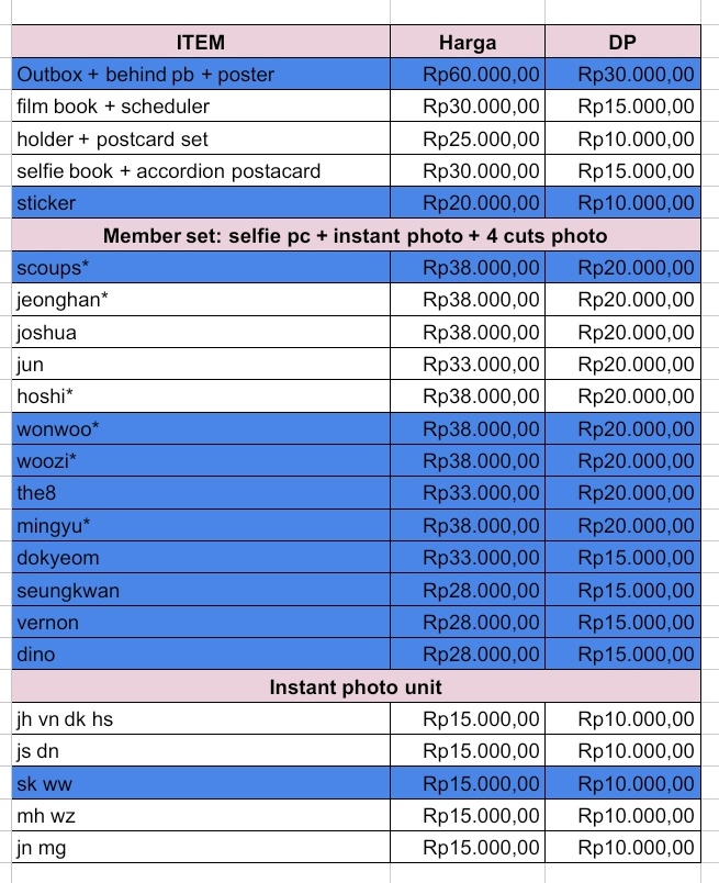 teahlemonade's tweet photo. WTS

SHARING NANA TOUR PACKAGE

Avail:
Film book + scheduler
Holder+ postcard set
Selfie book + accordian post card

Member set:
Jeonghan*
Joshua
Jun
Hoshi*

Intsant photo unit:
jh vn dk hs
js dn
mh wz
jn mg

✓ secured yes24
💵 Bersih ina (est 1.2 kg) exc admin + pack
📍Surabaya https://t.co/J9bpavVpDL