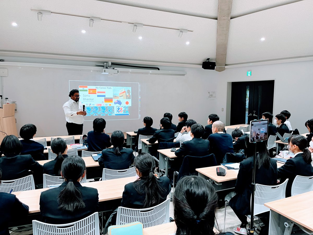 DrSonuBhaskar's tweet photo. On December 13, 2023, just days before leaving for the winter holidays, I had the distinct honour and pleasure of delivering an invited lecture at Nishiyamatogakuen Junior High School in #Nara, #Japan 🇯🇵. 

The event was made possible through the gracious invitation extended by Mr. Michihiro Takasaki, the project leader for the transformative "Remove The Ceiling" initiative. 

It was a heartfelt experience to connect with such bright and enthusiastic young minds!

During the lecture, I had the opportunity to share fragments of my life journey—highlighting both successes and failures—and to delve into the profound love I harbour for medicine, neuroscience, and the broader realm of science. 

I underscored why genuine curiosity, purpose and service are key to shaping the world we inhabit. Glad that the conversations resonated deeply with the students. 

The energy in the room was electrifying. Witnessing the students' eyes light up with curiosity and passion was truly inspiring. Their eagerness to contribute positively to the world around them was palpable.

The overwhelming positive remarks and feedback from the students following the lecture and later via email warmed my heart. It is moments like these that reaffirm the transformative power of education and mentorship. By nurturing the flames of ambition within each young soul, we indeed contribute to creating a better world. 

As someone who holds a deep-seated passion for mentoring students, I am profoundly grateful for the opportunity to connect with such a dynamic and enthusiastic cohort. 

They are the architects of tomorrow's dreams, and their steadfast resolve instils within me a sense of optimism for a future brimming with promise and possibility.

In the immortal words of Helen Keller, "Alone we can do so little; together we can do so much." Let us continue to break down barriers, kindle the flames of inspiration, and empower the leaders of tomorrow to reach for the stars and beyond!

With heartfelt gratitude to Mr. Takasaki and the entire Nishiyamatogakuen Junior High School community for their invitation to visit the school and for welcoming me with open arms.
#GlobalHealth #neurology #Stroke #MedEd #GlobalNeurology #Humanitarian #GlobalCitizen 
#Science #Medicine #Education #STEMMatters 
#RemoveTheCeiling #Inspiration #Mentorship #ScienceEducation 🌟🔬📚
#AlwaysAustralian #AdvanceAustralian #GlobalAustralians #GlobalIndians @thebetterindia @JapaninIndia @GlobalNeuroLab @ReprogramGlobal