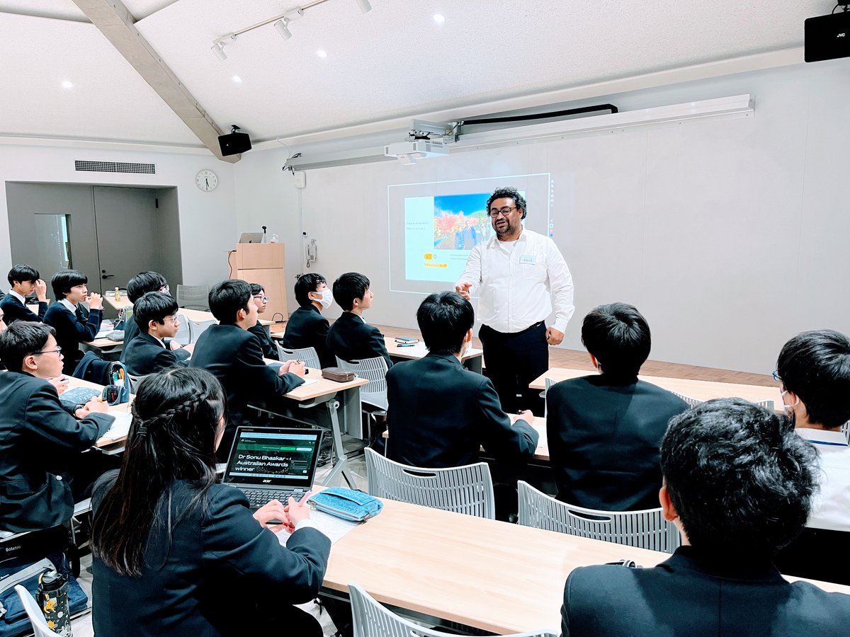 DrSonuBhaskar's tweet photo. On December 13, 2023, just days before leaving for the winter holidays, I had the distinct honour and pleasure of delivering an invited lecture at Nishiyamatogakuen Junior High School in #Nara, #Japan 🇯🇵. 

The event was made possible through the gracious invitation extended by Mr. Michihiro Takasaki, the project leader for the transformative "Remove The Ceiling" initiative. 

It was a heartfelt experience to connect with such bright and enthusiastic young minds!

During the lecture, I had the opportunity to share fragments of my life journey—highlighting both successes and failures—and to delve into the profound love I harbour for medicine, neuroscience, and the broader realm of science. 

I underscored why genuine curiosity, purpose and service are key to shaping the world we inhabit. Glad that the conversations resonated deeply with the students. 

The energy in the room was electrifying. Witnessing the students' eyes light up with curiosity and passion was truly inspiring. Their eagerness to contribute positively to the world around them was palpable.

The overwhelming positive remarks and feedback from the students following the lecture and later via email warmed my heart. It is moments like these that reaffirm the transformative power of education and mentorship. By nurturing the flames of ambition within each young soul, we indeed contribute to creating a better world. 

As someone who holds a deep-seated passion for mentoring students, I am profoundly grateful for the opportunity to connect with such a dynamic and enthusiastic cohort. 

They are the architects of tomorrow's dreams, and their steadfast resolve instils within me a sense of optimism for a future brimming with promise and possibility.

In the immortal words of Helen Keller, "Alone we can do so little; together we can do so much." Let us continue to break down barriers, kindle the flames of inspiration, and empower the leaders of tomorrow to reach for the stars and beyond!

With heartfelt gratitude to Mr. Takasaki and the entire Nishiyamatogakuen Junior High School community for their invitation to visit the school and for welcoming me with open arms.
#GlobalHealth #neurology #Stroke #MedEd #GlobalNeurology #Humanitarian #GlobalCitizen 
#Science #Medicine #Education #STEMMatters 
#RemoveTheCeiling #Inspiration #Mentorship #ScienceEducation 🌟🔬📚
#AlwaysAustralian #AdvanceAustralian #GlobalAustralians #GlobalIndians @thebetterindia @JapaninIndia @GlobalNeuroLab @ReprogramGlobal