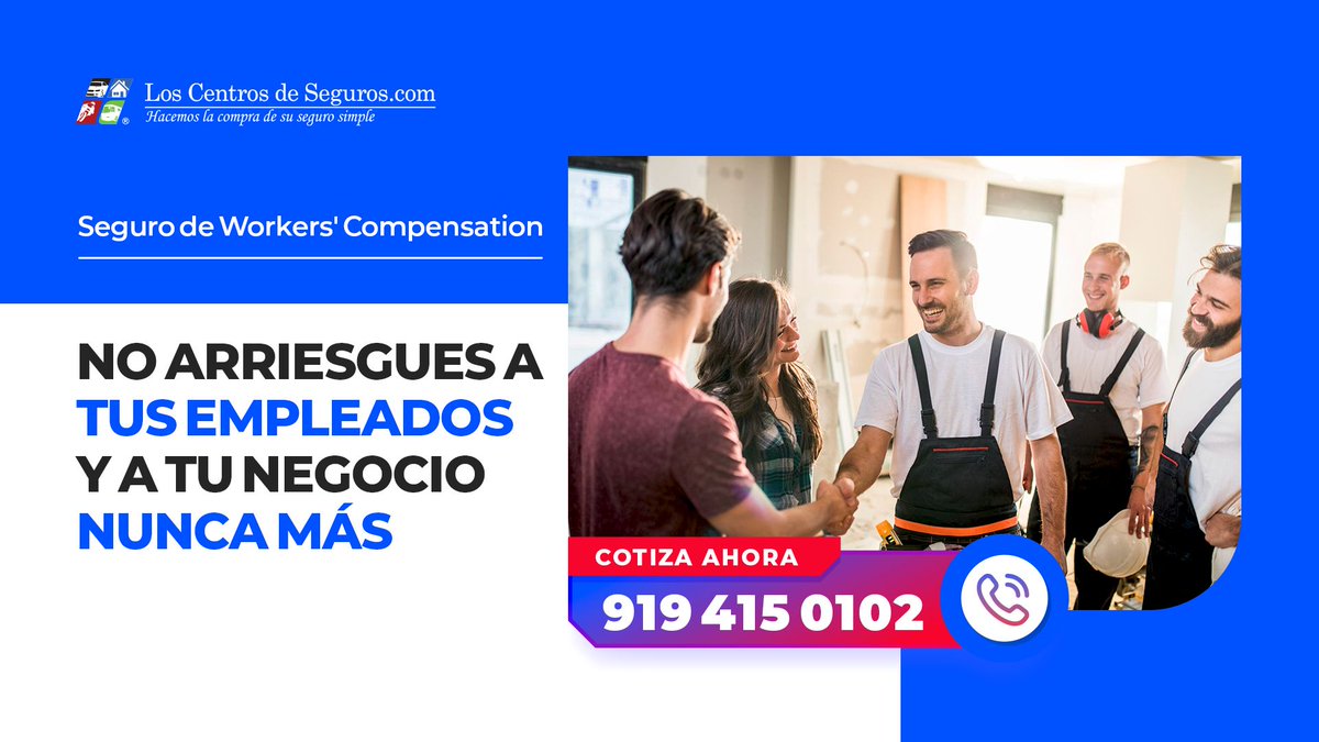 InsuranCenters's tweet photo. SEGURO DE WORKERS' COMPENSATION 🇺🇸👷‍♂
Obtén el seguro de workers compensation adecuado para proteger a tus empleados y tu negocio.
#SeguroDeResponzabilidadComercial #contractorinsurance #workerscompensation #polizasdeseguros🛡 #insuranceservices

☎ Cotiza ahora: 919-415-0102 https://t.co/m6uY5dWwQ2