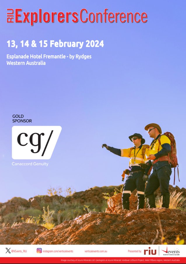 LegendMiningLtd's tweet photo. Head down to the @VEvents_RIU #RIUExplorers24 in Fremantle next week 13-15 February to listen to @LegendMiningLtd MD Oliver Kiddie discuss all things #Nickel and #Exploration for 2024 #FraserRange $LEG Programme: https://t.co/wOBjY0qteG https://t.co/Z7ojh3GSzO