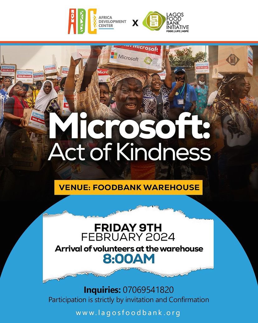 The season of giving and sharing calls on us to show genuine acts of care, kindness and lend assistance to the vulnerable in our communities.

We are excited to embark on another journey of Love on Friday 9th February, 2024 💃🏼💃🏼💃🏼💃🏼to serve vulnerable families in Mangoro/Ikeja
