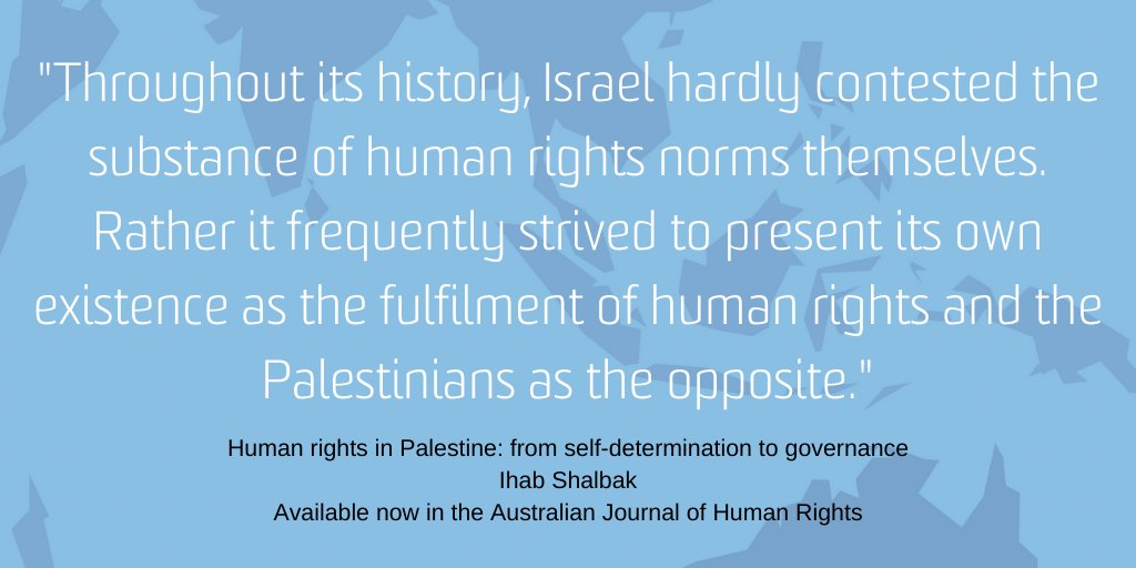 In the AJHR special issue 'Refracting Rights', @ShalbakI argues that international law and human rights offer limited utility to Palestinians in their quest for sovereignty and self-determination. #HumanRights #SelfDetermination #AntiColonialism #Palestinians #SettlerColonialism