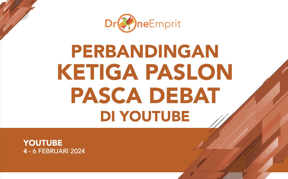 ismailfahmi's tweet photo. PERBANDINGAN KETIGA PASLON PASCA DEBAT 
DI YOUTUBE

TikTok dan Twitter sudah kita analisis. Sekarang kita lihat YouTube. Bagaimana tren, jumlah video, interaksi oleh pengguna, konten yang paling disukai, dan kanal yang paling populer terkait masing-masing paslon?

YOUTUBE
4 - 6 FEBRUARI 2024