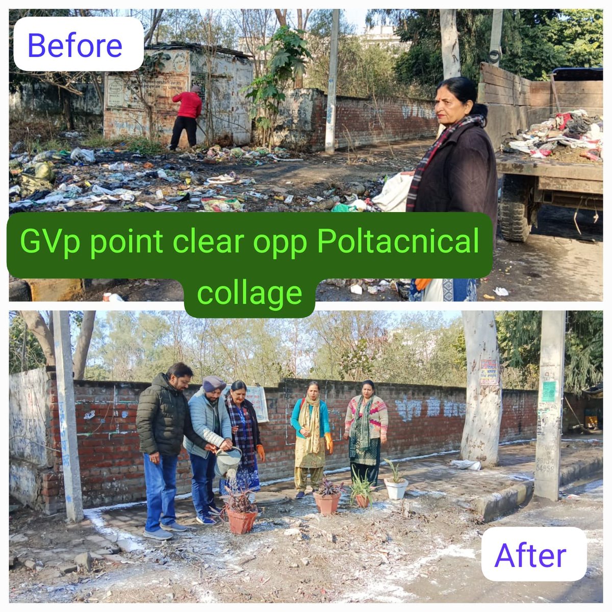McJalandhar's tweet image. PLASTIC WASTE COLLECTION CAMPAIGN DRIVE 
🌱Today visit in ward18 near Polytechnical college  did cleanliness drive in surrounding area with collected plastic waste and remove GVP Point and did it&apos;s beautification  ,clean dividers and  stop people to throw their garbage.#pmidc
