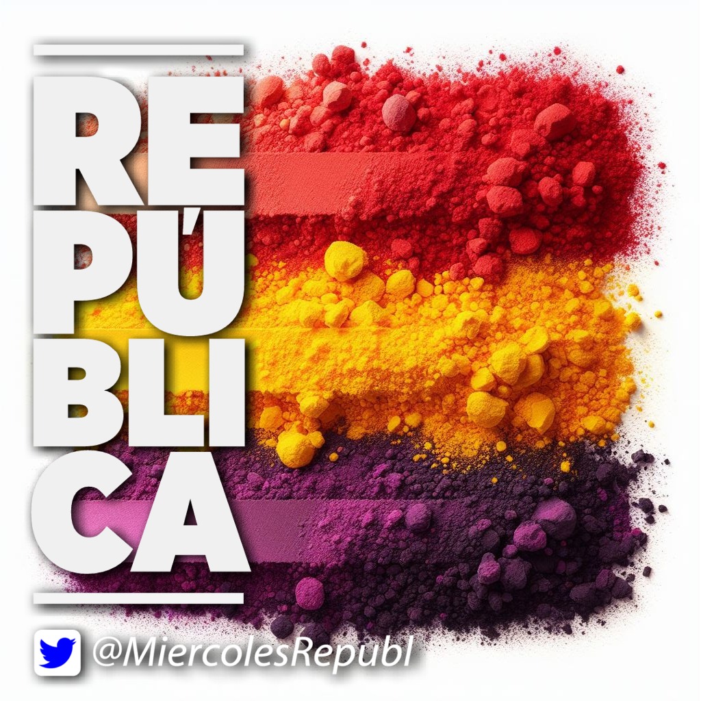 Recuerda que esta tarde, como todos los miércoles a partir de las 19.00 h (18.00 h en Canarias), tuiteamos por la III República con el hashtag de @MiercolesRepubl, ¡suma tu voz! ❤️💛💜 #FelizMiércoles