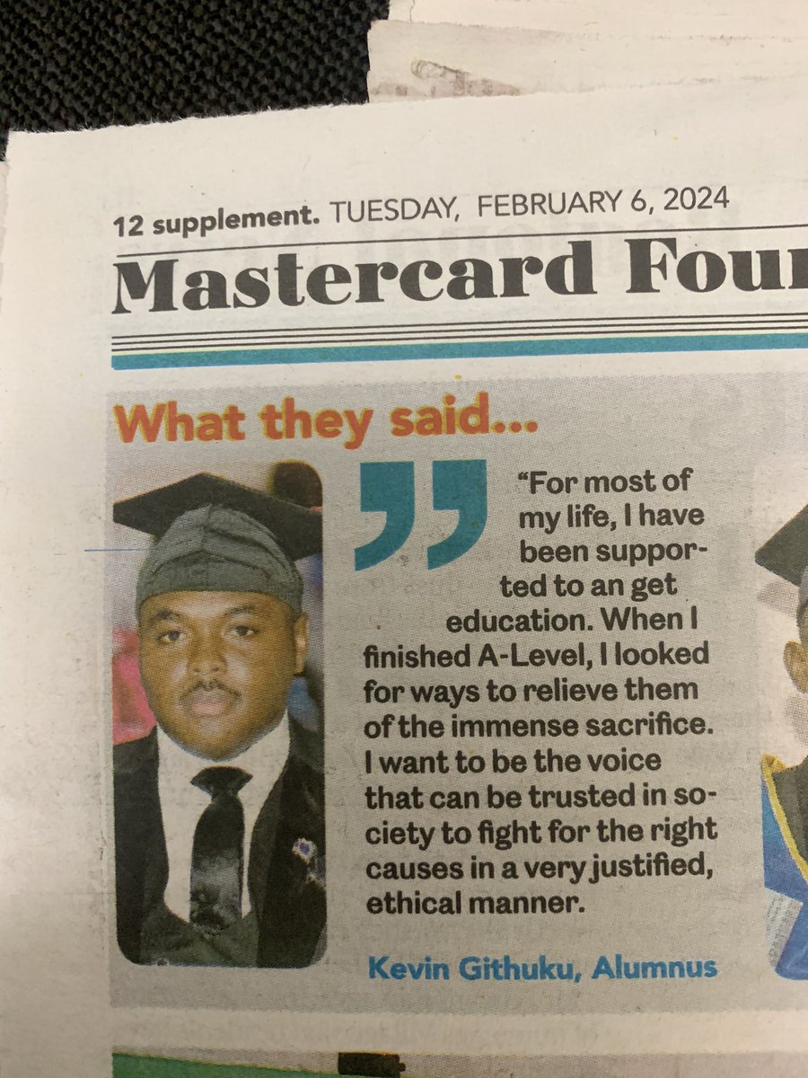 KGithuku96's tweet photo. Picture 1 is what I told the Newspaper @DailyMonitor in August 2019 as a fresher and Picture 2 is what I told the same Paper in February, 2024 as a graduate of Journalism and Communication from @Makerere courtesy of the @MCFMakerere. 
We keep the dream alive! https://t.co/EM9dICdsxN