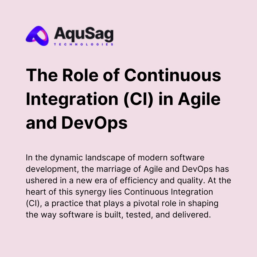 aqusag's tweet image. The Role of Continuous Integration (CI) in Agile and DevOps

In the dynamic landscape of modern software development, the marriage of Agile and DevOps has ushered in a new era of efficiency and quality. 

🔗 aqusag.com/blog/aqusag-te…

#AgileDevOpsSynergy #QualityAssurance