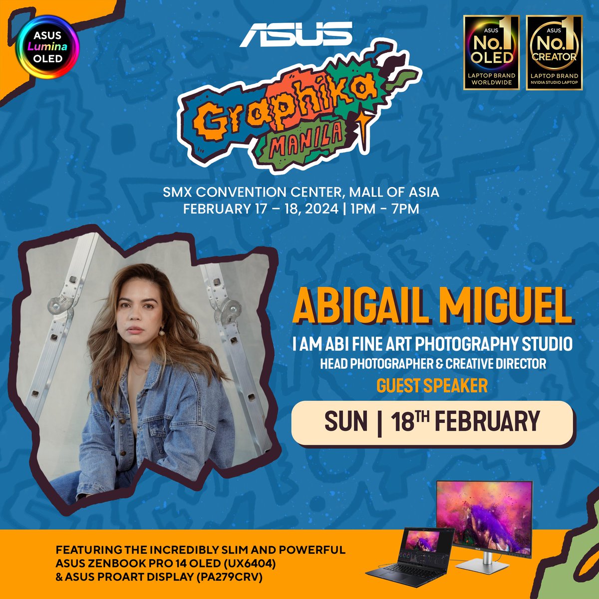 ASUSph's tweet image. Meet the international award-winning Fine Art photographer behind i Am Abi, Ms. Abigail Miguel, LIVE at #GraphikaManila2024 stage!

Let’s  why the best creators choose to #CreatewithASUS here: ph.asus.click/CreatewithASUS 

#ASUSatGraphikaManila2024 #CreatewithASUSLuminaOLED #ASUSPH