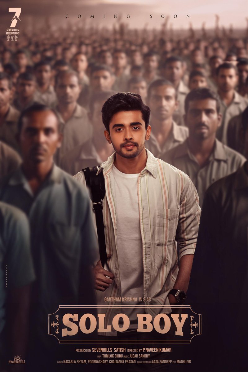And it is titled as #SoloBoy
All the best #GauthamKrishna and whole team 🔥
Looking forward for the trailer and songs🥳
#ProductionNo2
#SevenHillsProduction