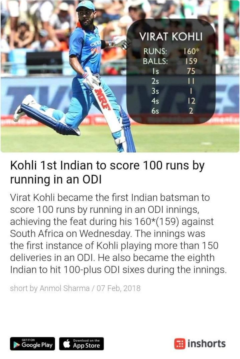 ibrahimkhatri's tweet photo. @imVkohli 
6 years back.. and running between the wickets continues.. Hat Off champion ! https://t.co/RUYuJZ6Rcr