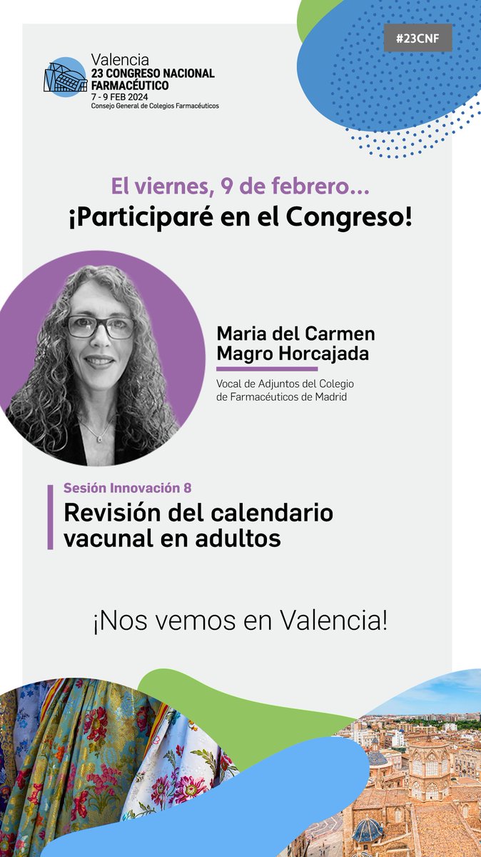 Hablaremos del calendario  vacunal en el Adulto, de su importancia y  de la prevención de una enfermedad como es el HERPES ZOSTER, que muchos han sufrido y no les gustaría volver a padecer. Te esperamos!! #23CNF