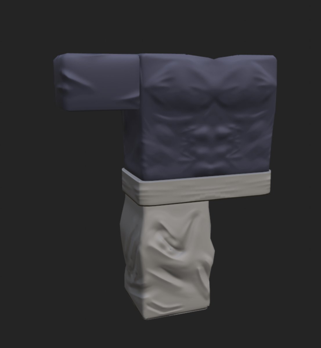 Guess I should post again, quick toji clothing, wasnt focusing on the anatomy I just wanted to try a new texture style
#RobloxDev #roblox #robloxmodeler #blender #RobloxDevs