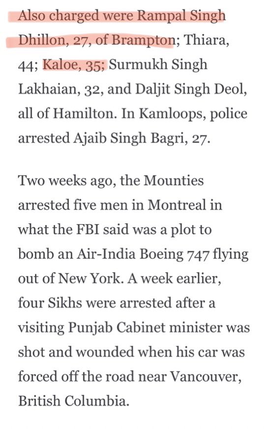 puneet_sahani's tweet photo. @SGPCPresident @mieknathshinde @PTI_News @ani_digital @iepunjab @ians_india @TOIIndiaNews @htTweets @TheStatesmanLtd @the_hindu @IndiaToday @thetribunechd Beware CM Shinde &amp; HM @AmitShah!
Very few know but in 1985 Cdn #Khalistanis were caught on wiretap planning to BΟMB the Indian parliament &amp; even more passenger planes!
Prominent among them were Rampal Dhillon &amp; Tejinder Kaloe —who’re close relatives of this #SGPC President Dhami! https://t.co/BeqJYxNBIe