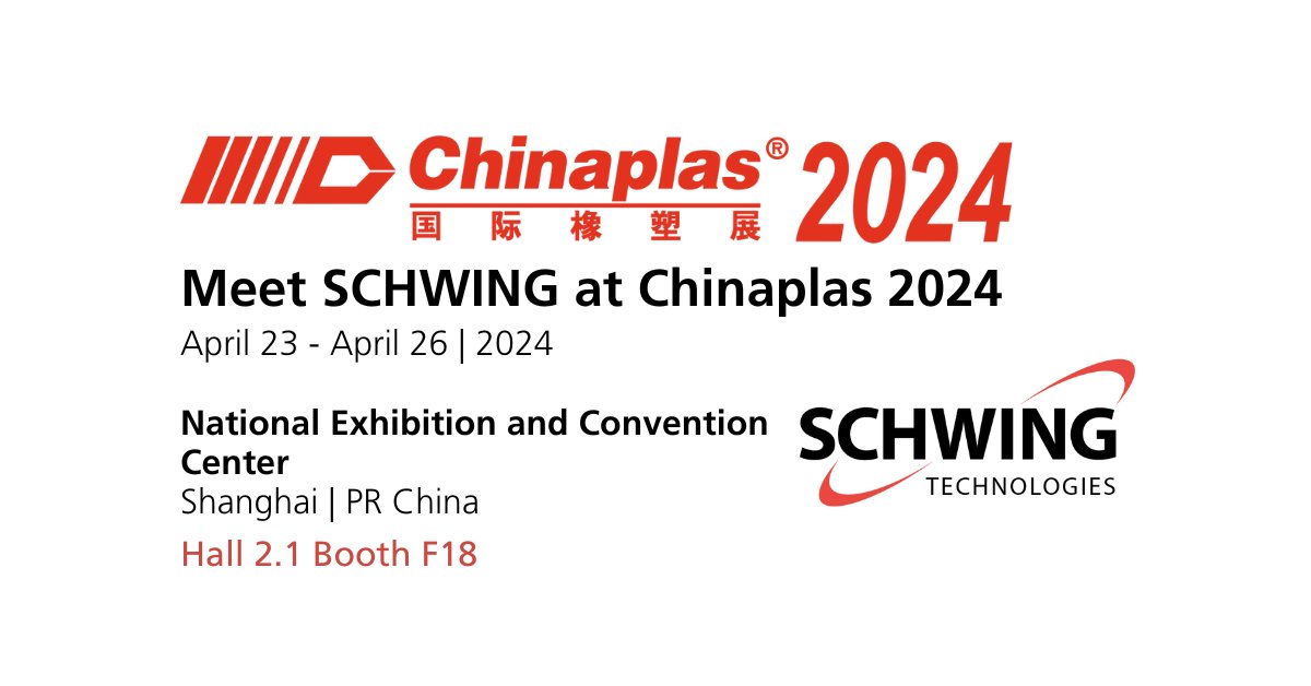 Visit us at #CHINAPLAS2024. From April 23 to 26, we will be exhibiting at the largest plastics and rubber trade show in Asia. Our experts are looking forward to welcoming you in Hall 2.1 Booth F18 of the National Exhibition and Convention Center (NECC) in Shanghai. <a href="/CHINAPLAS/">CHINAPLAS 2026</a>